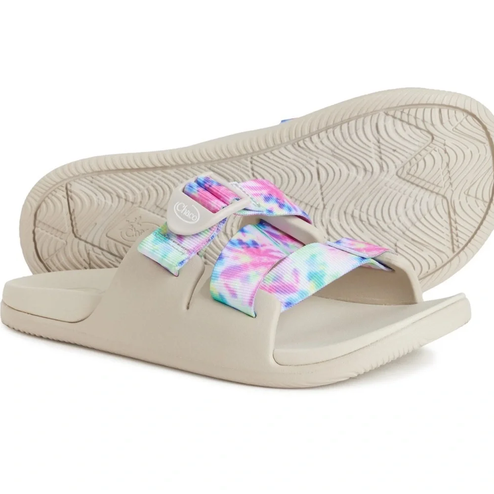 Chaco Kids Girls Chillos Slide Sandals Light Tie Dye Size 1